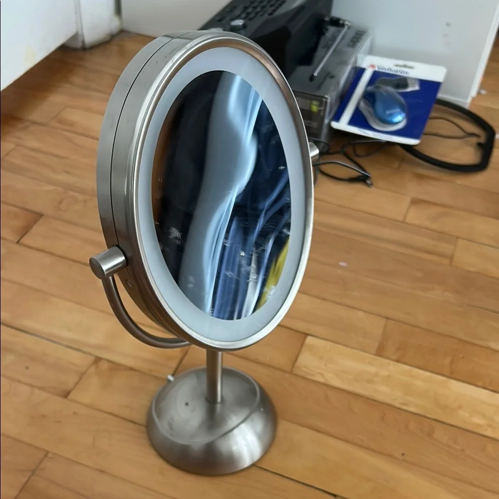 Target Silver Vanity Mirror with Swivel Design
